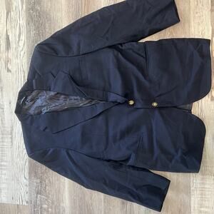 Vintage Burberrys Blazer Suit Jacket Navy Blue Gold Buttons Menswear Designer XL